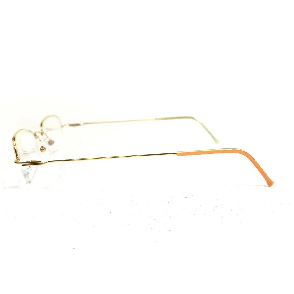 Vintage Flair MOD.450 COL.248 Eyeglasses Frames Orange Gold Oval Half Rim 130
